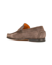 braune Wildleder Slipper von Santoni