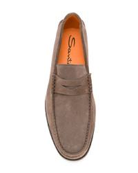 braune Wildleder Slipper von Santoni