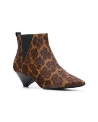 braune Wildleder Stiefeletten mit Leopardenmuster von Ash