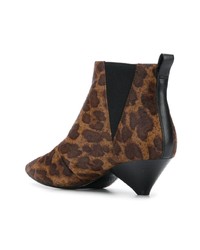 braune Wildleder Stiefeletten mit Leopardenmuster von Ash