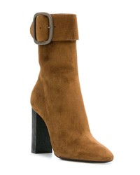 braune Wildleder Stiefeletten von Saint Laurent