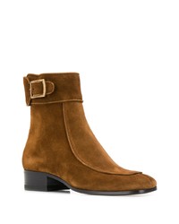 braune Wildleder Stiefeletten von Saint Laurent