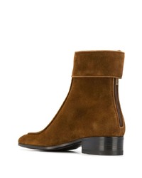 braune Wildleder Stiefeletten von Saint Laurent