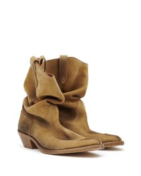 braune Wildlederfreizeitstiefel von Maison Margiela