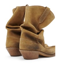 braune Wildlederfreizeitstiefel von Maison Margiela