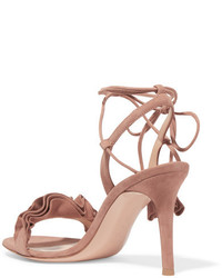braune Wildledersandalen von Gianvito Rossi