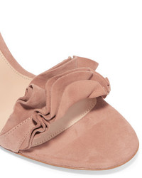 braune Wildledersandalen von Gianvito Rossi