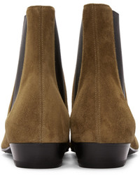 braune Wildlederstiefel von Saint Laurent