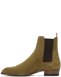 braune Wildlederstiefel von Saint Laurent