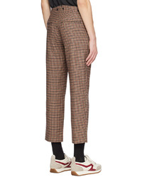 braune Wollchinohose mit Hahnentritt-Muster von rag & bone