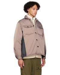 braune Wollshirtjacke von Sacai