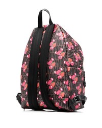 brauner bedruckter Leder Rucksack von Moschino