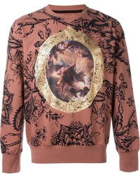 brauner bedruckter Pullover mit einem Rundhalsausschnitt von Vivienne Westwood