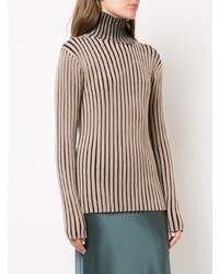 brauner bedruckter Rollkragenpullover von Victoria Victoria Beckham