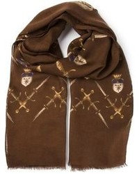 brauner bedruckter Schal von Dolce & Gabbana