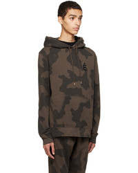 brauner Camouflage Pullover mit einem Kapuze von Études