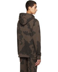 brauner Camouflage Pullover mit einem Kapuze von Études