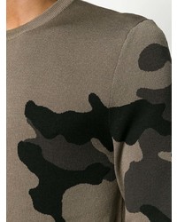 brauner Camouflage Pullover mit einem Rundhalsausschnitt von Neil Barrett