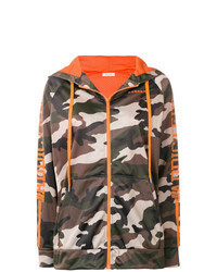 brauner Camouflage Pullover mit einer Kapuze