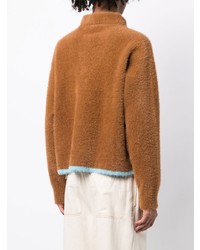 brauner Fleece-Polo Pullover von Jacquemus