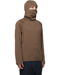 brauner Fleece-Pullover mit einem Kapuze von CCP