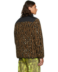 brauner Fleece-Pullover mit einem Reißverschluß von Moncler Genius