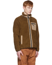 brauner Fleece-Pullover mit einem Reißverschluß von CARHARTT WORK IN PROGRESS