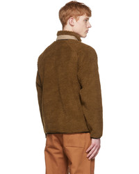 brauner Fleece-Pullover mit einem Reißverschluß von CARHARTT WORK IN PROGRESS