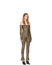 brauner Jumpsuit mit Leopardenmuster von Halpern