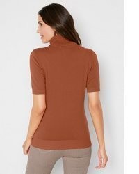 brauner Kurzarmpullover von bonprix