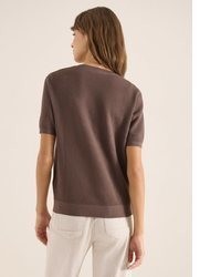brauner Kurzarmpullover von Cecil