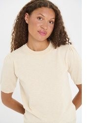brauner Kurzarmpullover von Saint Tropez