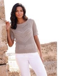 brauner Kurzarmpullover von Sieh an!
