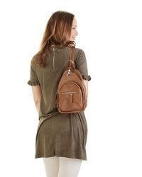 brauner Leder Rucksack von SAMANTHA LOOK