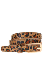 brauner Ledergürtel mit Leopardenmuster von Asos