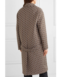 brauner Mantel mit geometrischem Muster von Prada