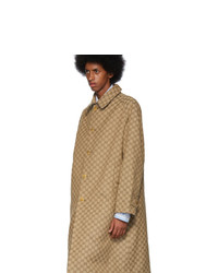 brauner Mantel mit Hahnentritt-Muster von Gucci