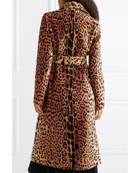 brauner Mantel mit Leopardenmuster von Victoria Beckham