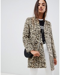 brauner Mantel mit Leopardenmuster von Missguided