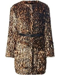brauner Mantel mit Leopardenmuster von Nina Ricci