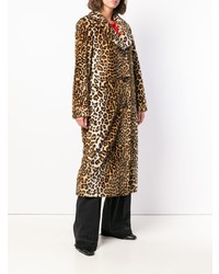brauner Mantel mit Leopardenmuster von Stand