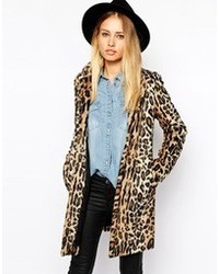 brauner Mantel mit Leopardenmuster von Pepe Jeans