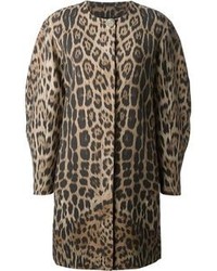 brauner Mantel mit Leopardenmuster von Roberto Cavalli