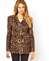 brauner Mantel mit Leopardenmuster von See U Soon