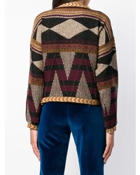 brauner Oversize Pullover mit geometrischem Muster von Etro