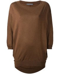 brauner Oversize Pullover von Alberta Ferretti