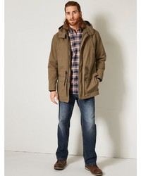 brauner Parka von MEN PLUS BY HAPPY SIZE