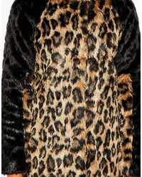 brauner Pelz mit Leopardenmuster von Warehouse