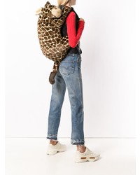 brauner Pelz Rucksack mit Leopardenmuster von Dolce & Gabbana