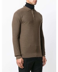 brauner Polo Pullover von Fashion Clinic Timeless